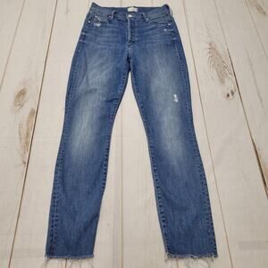 Mother the Stunner ankle fray skinny jeans button fly graffiti girl 24